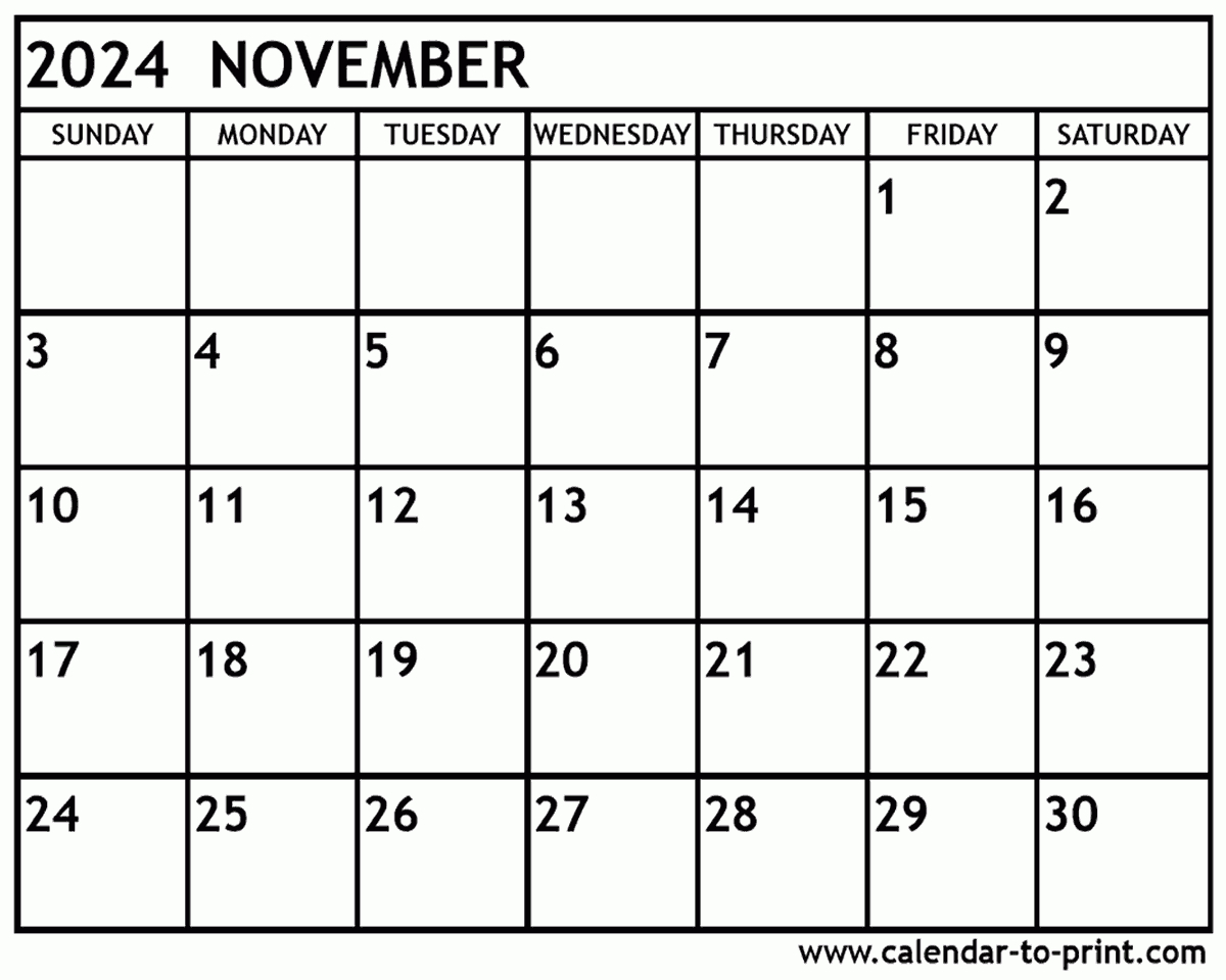 November 2024 Calendar Printable |  Calendar 2024