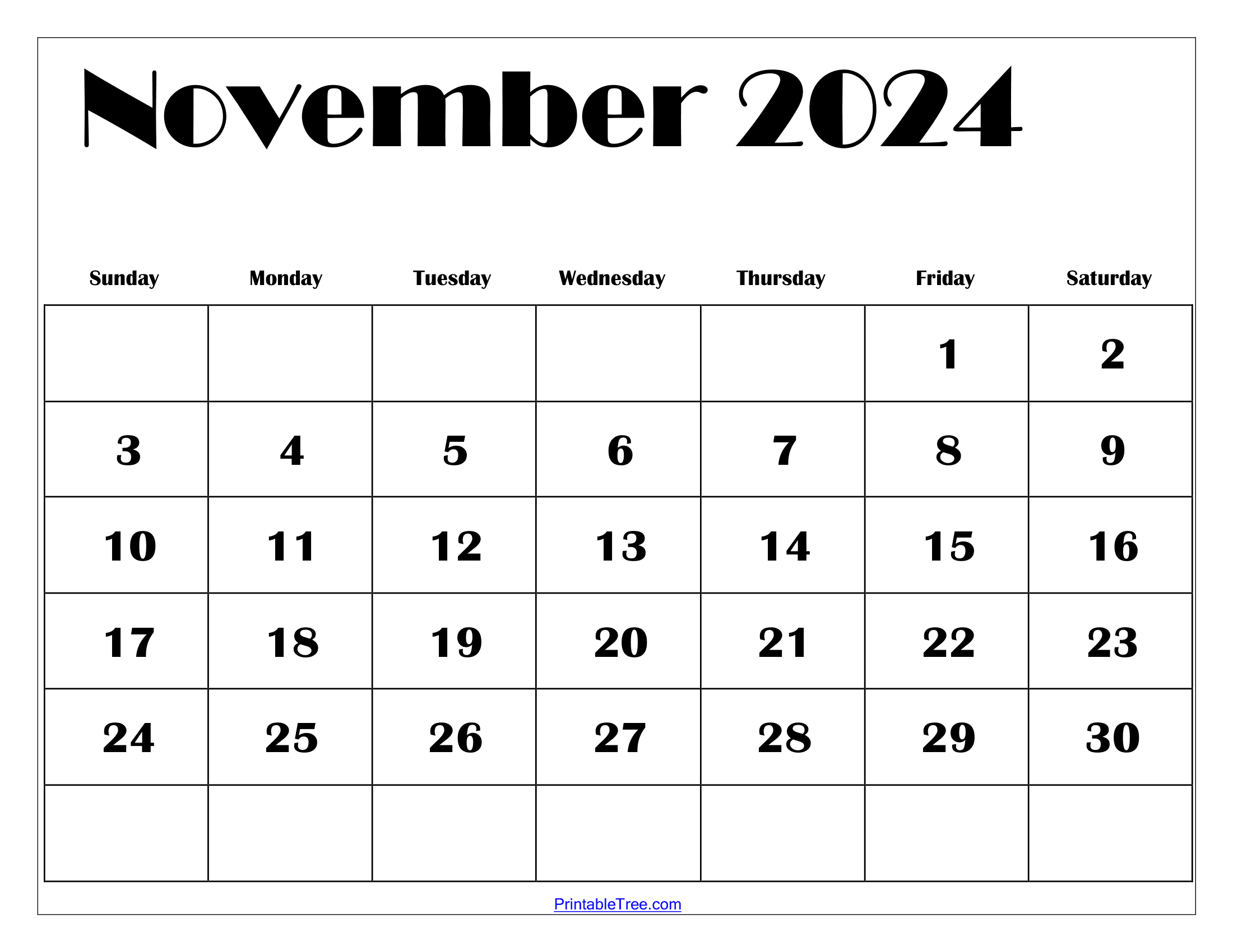 November 2024 Calendar Printable Pdf Template With Holidays |  Calendar 2024