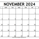 November 2024 Printable Calendar   Free Printable Calendar |  Calendar 2024