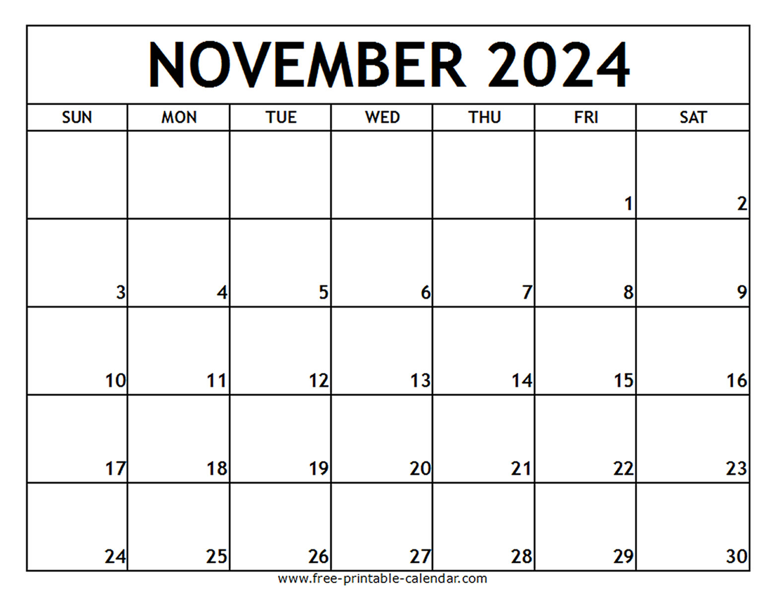 November 2024 Printable Calendar - Free-Printable-Calendar |  Calendar 2024