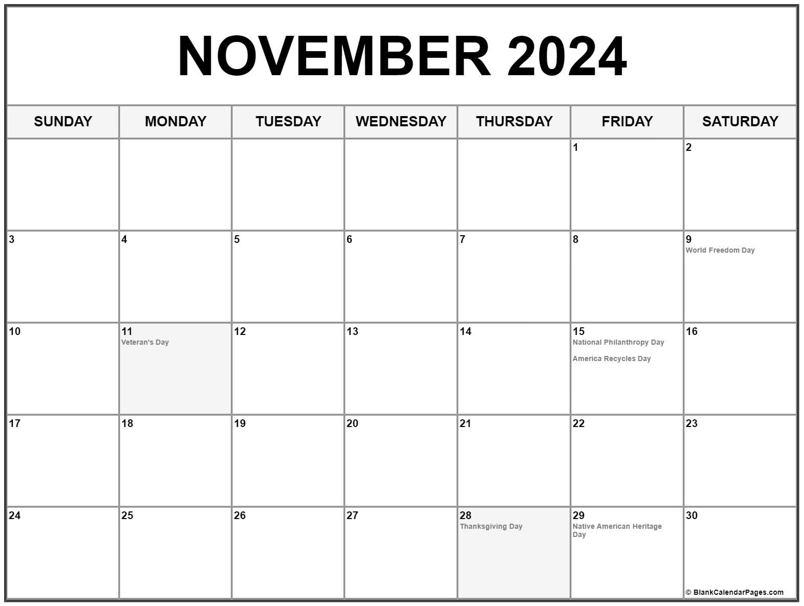 2024 Printable Monthly Calendar with Holidays | Calendar 2024 ...