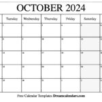 October 2024 Calendar | Free Blank Printable With Holidays | Free Printable October 2024 Calendar