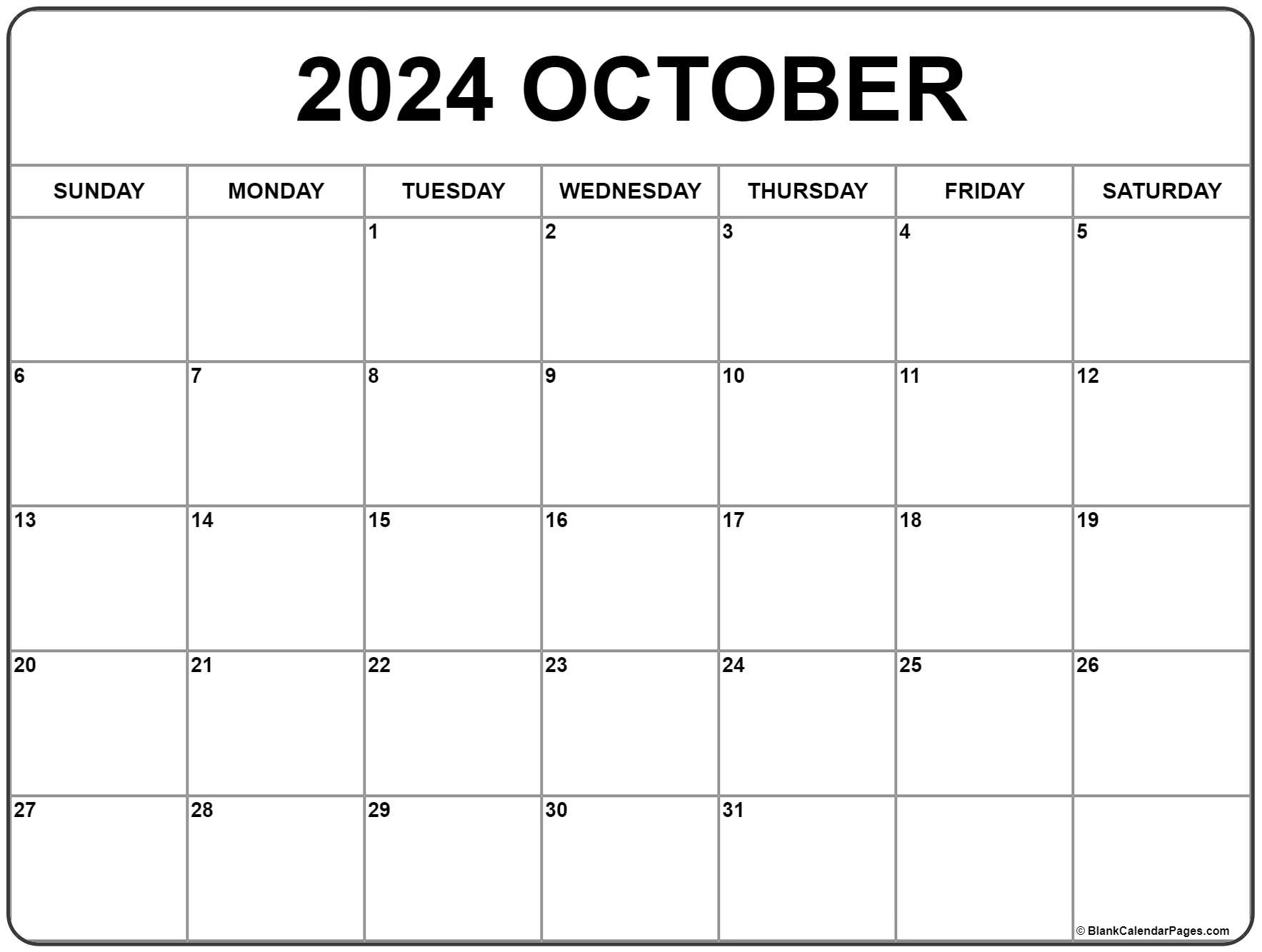 October 2024 Calendar | Free Printable Calendar |  Calendar 2024