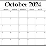 October 2024 Calendar | Free Printable Calendar | Free Printable October 2024 Calendar