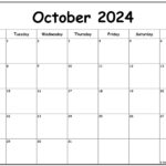 October 2024 Monday Calendar | Monday To Sunday | October 2024 Calendar Printable