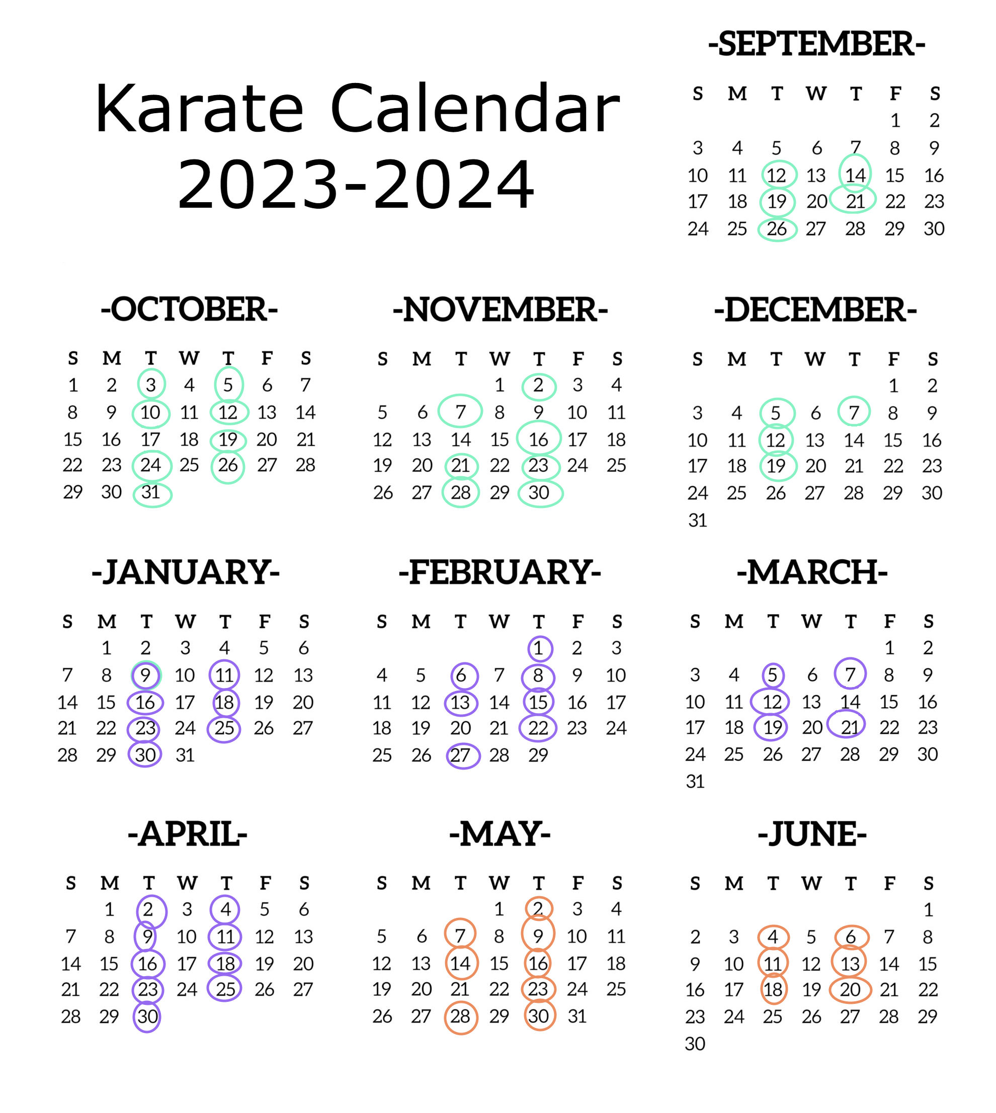 Parkview Karate 2023-24 - Parkview Community League - Parkview | Epsb Calendar 2024 25 Printable