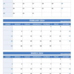 Printable 1St Quarter 2024 Calendar |  Calendar 2024