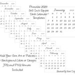 Printable 2024 Calendar Templates 5X5 Inch Square Mini Desk   Etsy | Pocket Size Calendar 2024 Printable