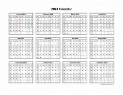 Printable 2024 Calendars | Free Calendar 2024 Printable