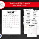 Printable 2024 Monthly Calendar Julian Calendar Military   Etsy Israel | 2024 Julian Calendar Printable