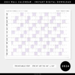 Printable 2024 Wall Calendar Digital Pdf Instant Download   Etsy | 2024 Wall Calendar Printable