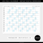 Printable 2024 Wall Calendar Digital Pdf Instant Download   Etsy | Printable Wall Calendar 2024