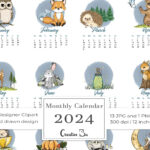 Printable Calendar 2024 Monthly Pages Desk Planner Calendar |  Calendar 2024