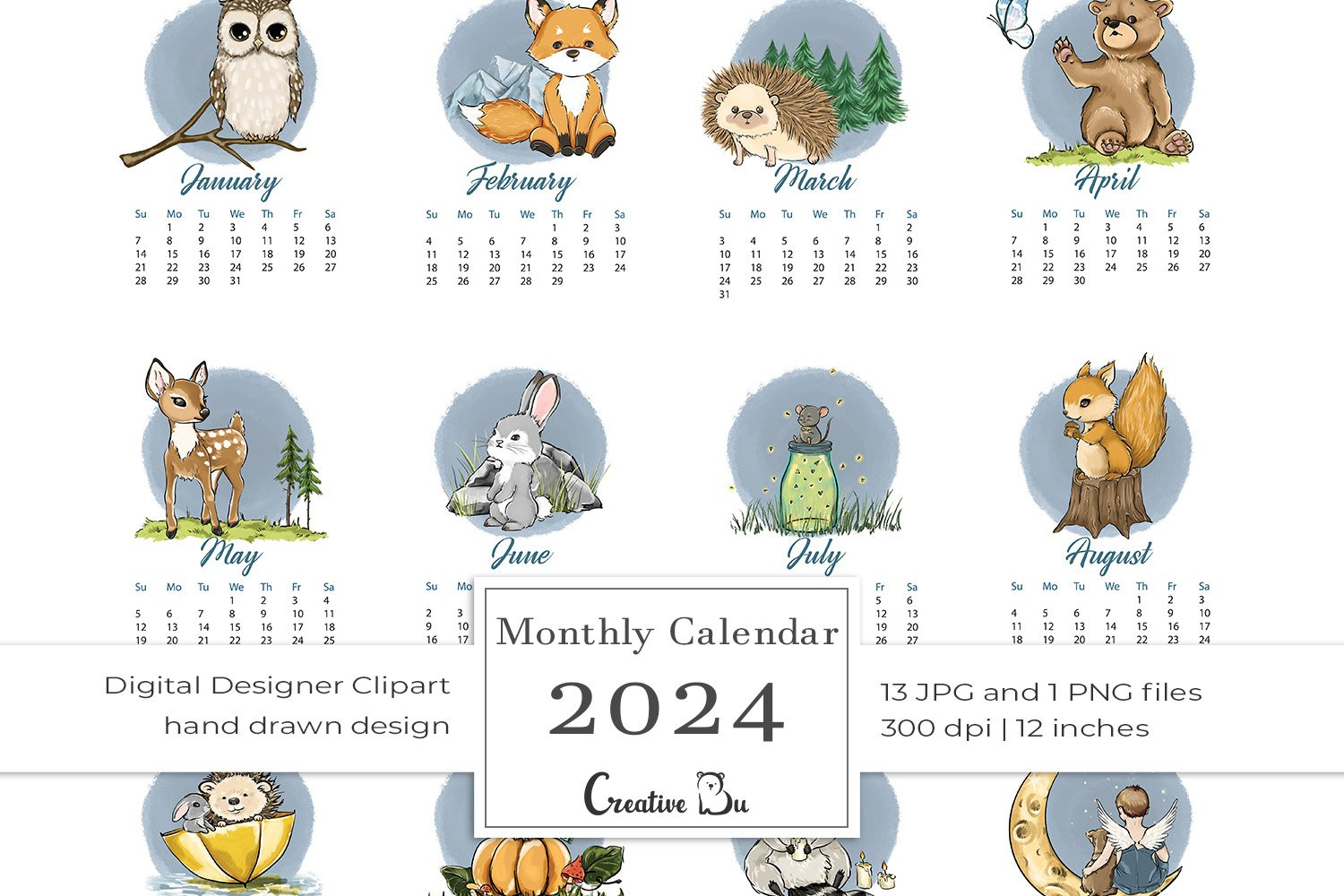 Printable Calendar 2024 Monthly Pages Desk Planner Calendar |  Calendar 2024