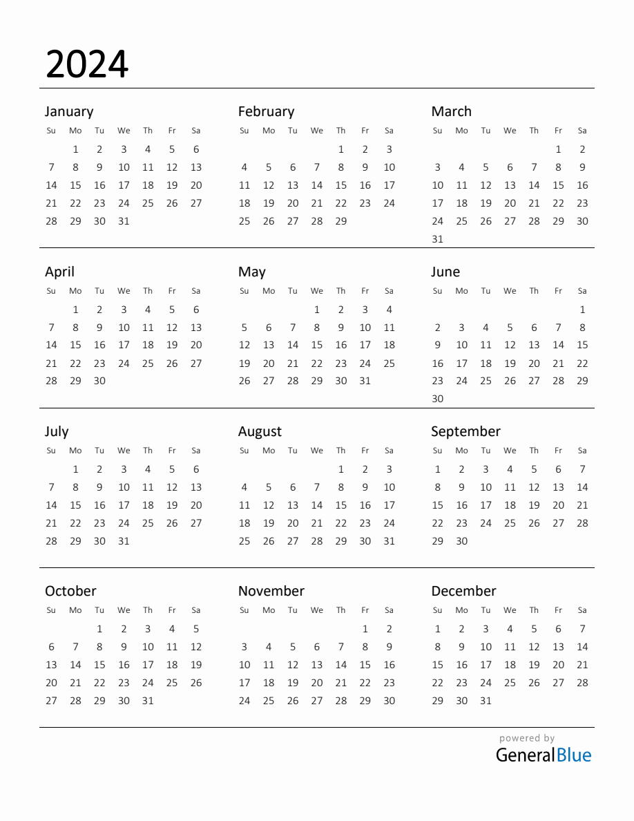 Printable Calendar For 2024 |  Calendar 2024