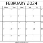 Printable February 2024 Calendar |  Calendar 2024