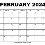 Printable February 2024 Calendar |  Calendar 2024