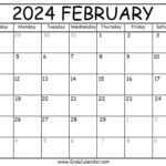 Printable February 2024 Calendar | February 2024 Calendar Printable