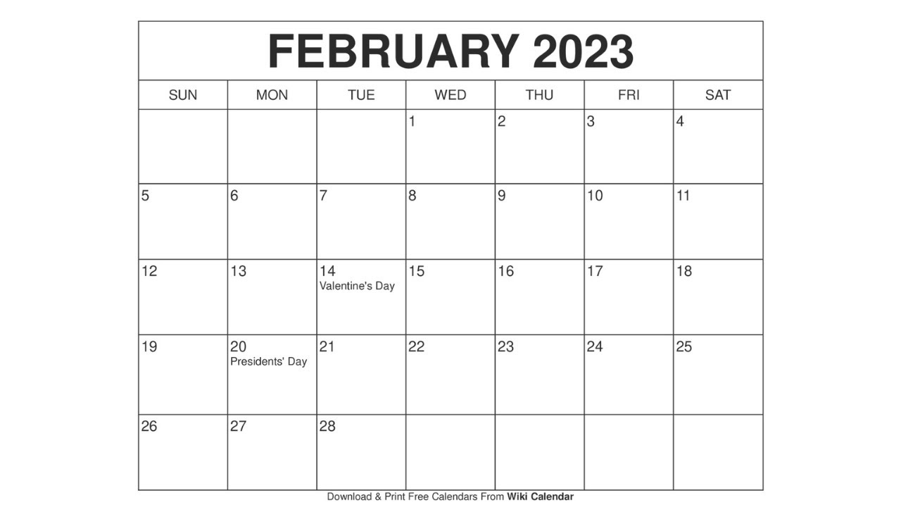 Printable February 2024 Calendar Templates With Holidays | Free Printable Calendar 2024 Wiki Calendar