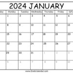 Printable January 2024 Calendar | Blank 2024 Calendar Printable