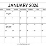 Printable January 2024 Calendar |  Calendar 2024