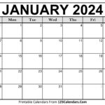 Printable January 2024 Calendar Templates   123Calendars | 2024 January Calendar Printable