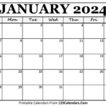 Printable January 2024 Calendar Templates   123Calendars | Blank Calendar January 2024 Free Printable