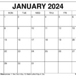 Printable January 2024 Calendar Templates With Holidays | 2024 January Printable Calendar