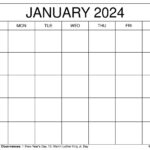 Printable January 2024 Calendar Templates With Holidays | January 2024 Calendar Printable Wiki