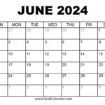 Printable June 2024 Calendar | Calendar June 2024 Printable