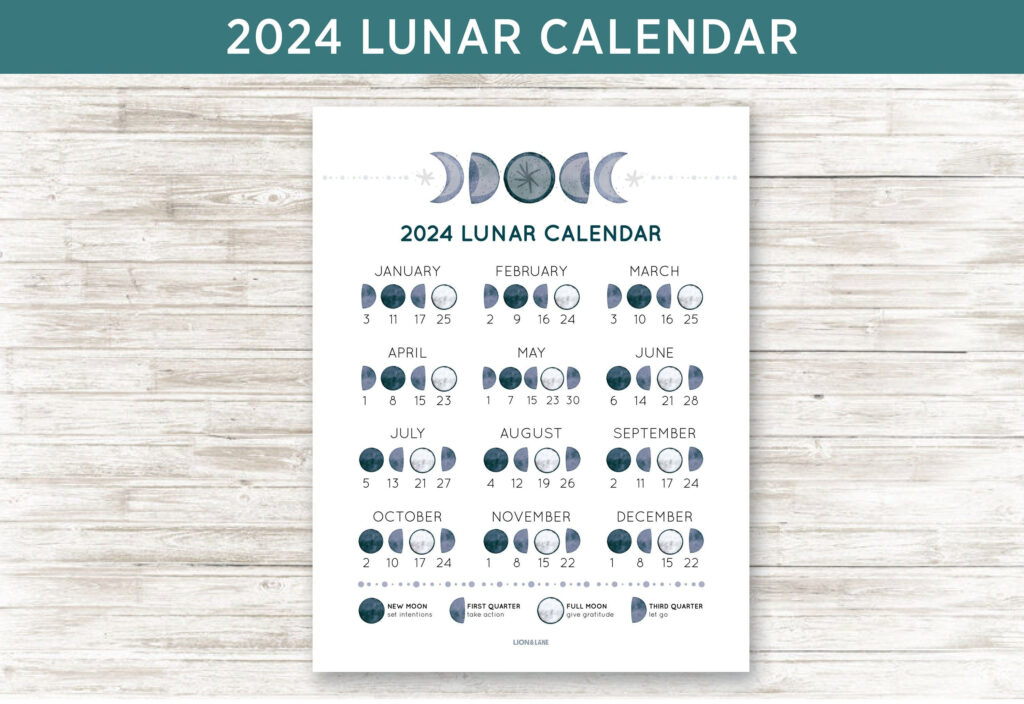 2024 Lunar Calendar Printable | Calendar 2024 | Printable Calendar 2024