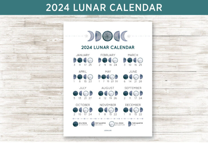 2024 Lunar Calendar Printable | Calendar 2024