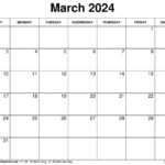 Printable March 2024 Calendar Templates With Holidays | Printable Calendar 2024 Monthly Word