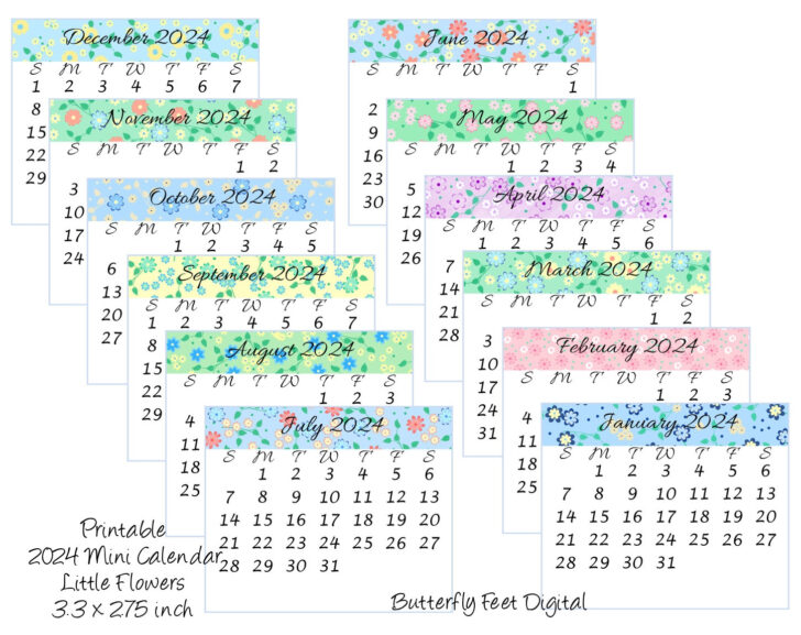 2024 Pocket Calendar Printable | Calendar 2024