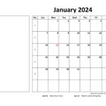 Printable Monthly 2024 Calendar (Box And Lines For Notes) | Free | Free Monthly Calendar Template 2024 Printable