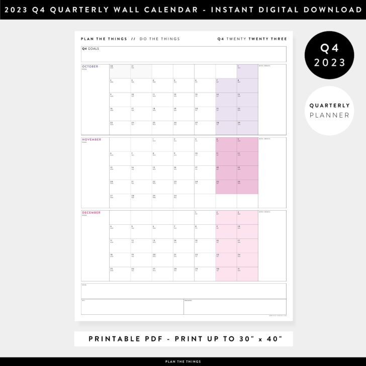 2024 Printable Quarterly Calendar | Calendar 2024