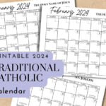 Printable Traditional Catholic 2024 Calendar Downloadable   Etsy | Catholic Calendar 2024 Printable