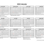 Printable Yearly Calendar 2024 | Free Calendar Template | 2024 Printable Calendar One Page Free