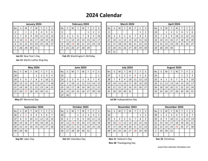 2024 Printable Calendar One Page Free | Calendar 2024