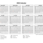 Printable Yearly Calendar 2024 With Us Holidays | Free Calendar | 2024 Calendar With Federal Holidays Printable Free