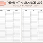 Printable Yearly Planner Calendar 2024 Yearly Overview 2024   Etsy | 2024 Planning Calendar Printable