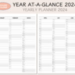 Printable Yearly Planner Calendar 2024 Yearly Overview 2024   Etsy Uk |  Calendar 2024