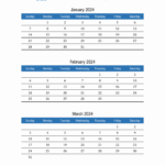 Q1 Quarterly Calendar 2024 In Pdf, Word, Excel |  Calendar 2024