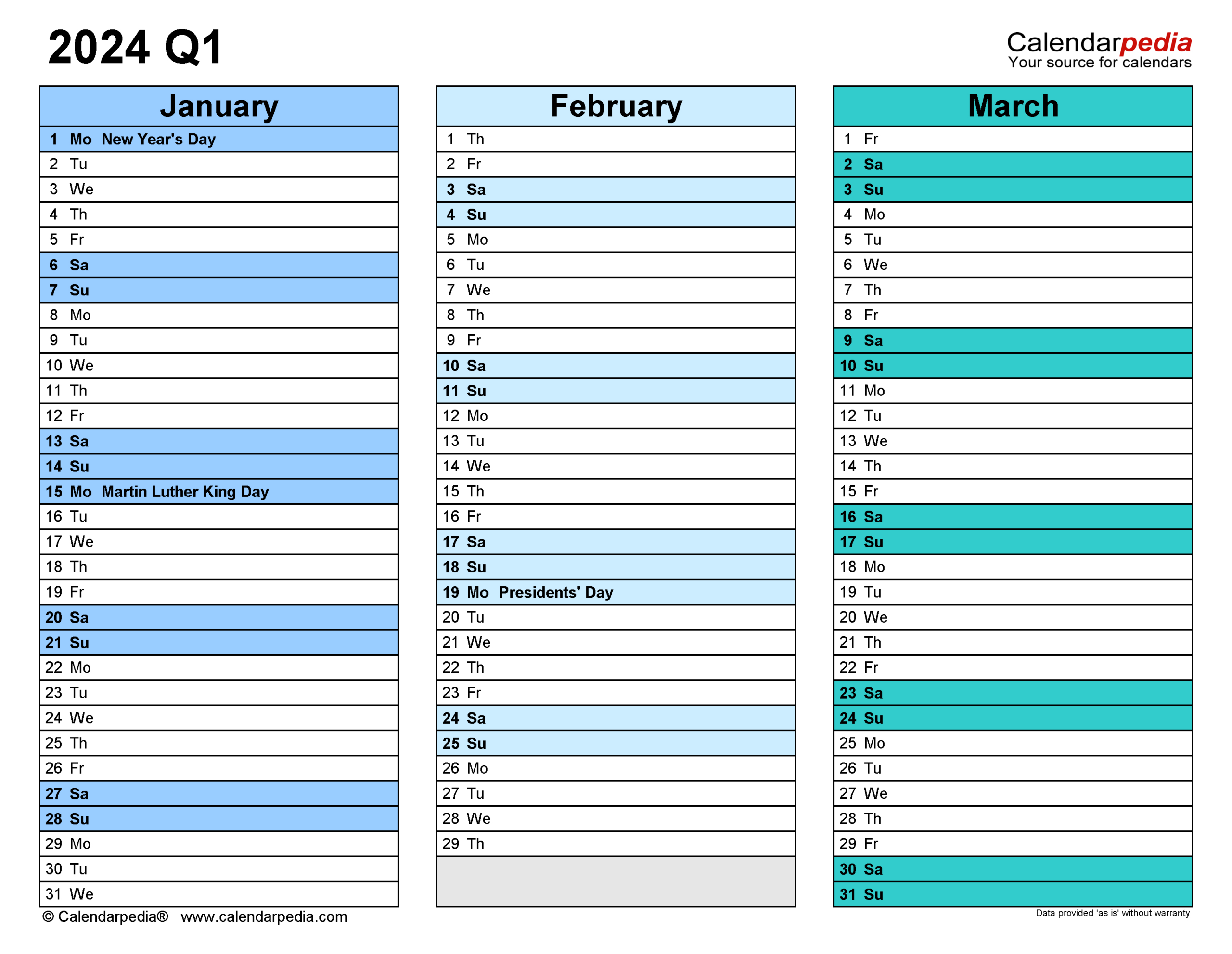 Quarterly Calendars 2024 - Free Printable Pdf Templates | 2024 Printable Quarterly Calendar