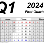 Quarterly Calendars 2024   Free Printable Pdf Templates | Q1 2024 Calendar Printable