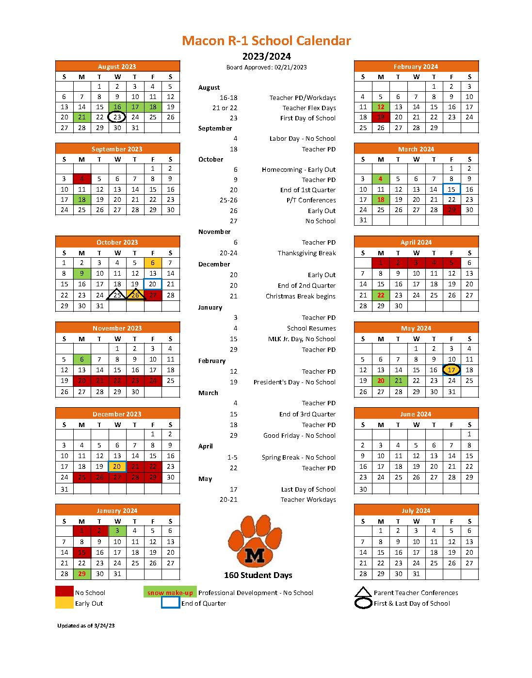 School Calendar - Next Year&amp;#039;S - Macon County R-1 School District | Mizzou Academic Calendar 2024 Printable