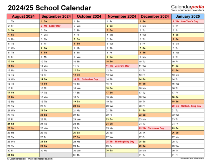 Printable Academic Calendar 2024 25 | Calendar 2024