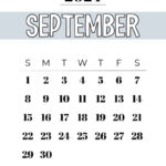 September 2024 Calendar   20 Cute & Free Printables | Saturdaygift | Printable Monthly Calendar 6 By 9 2020 To 2024