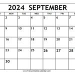 September 2024 Calendar   Free Printable Calendar |  Calendar 2024