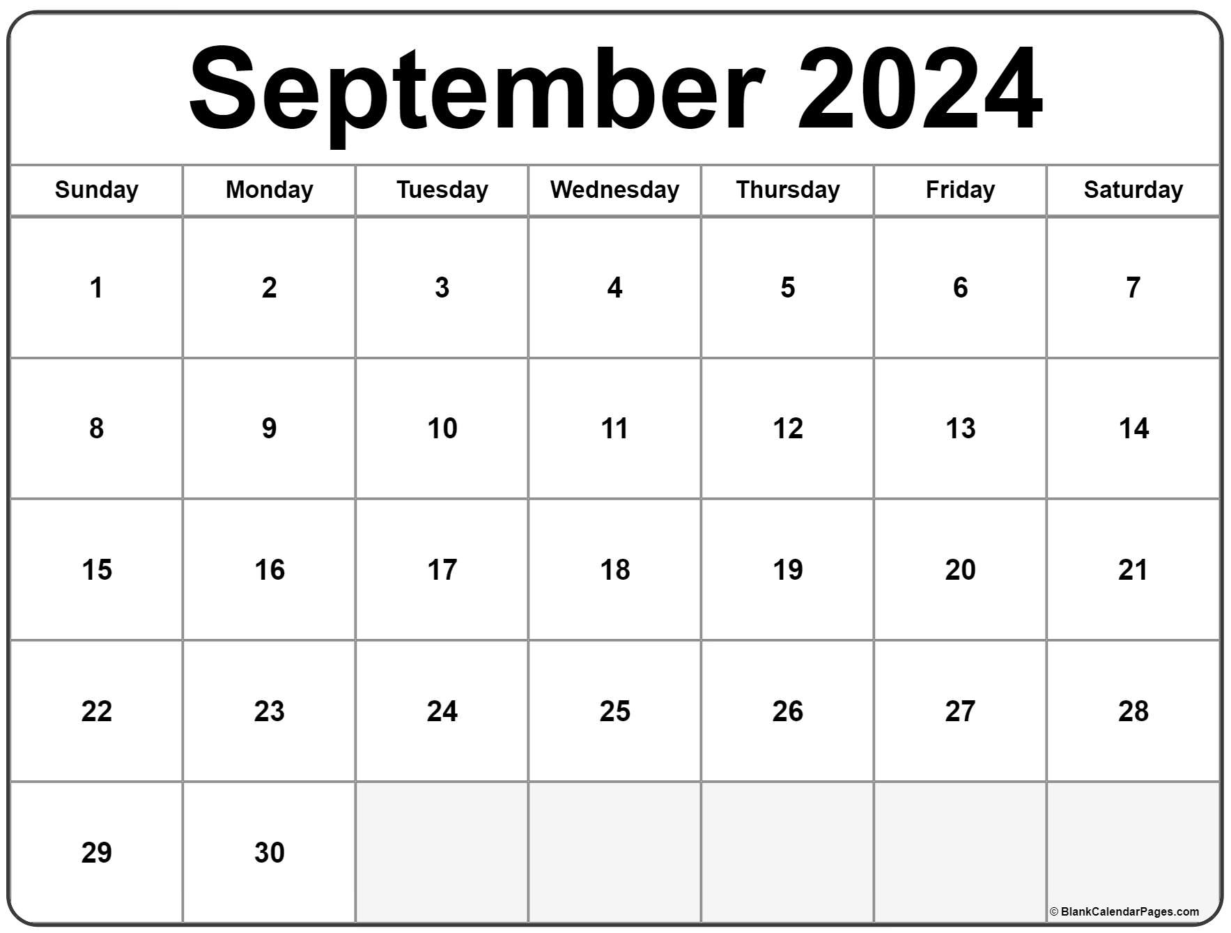 September 2024 Calendar | Free Printable Calendar | Monthly Calendar 2024 Printable